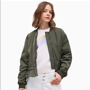 Kate Spade ♠️ Twill Flounce Bomber Jacket